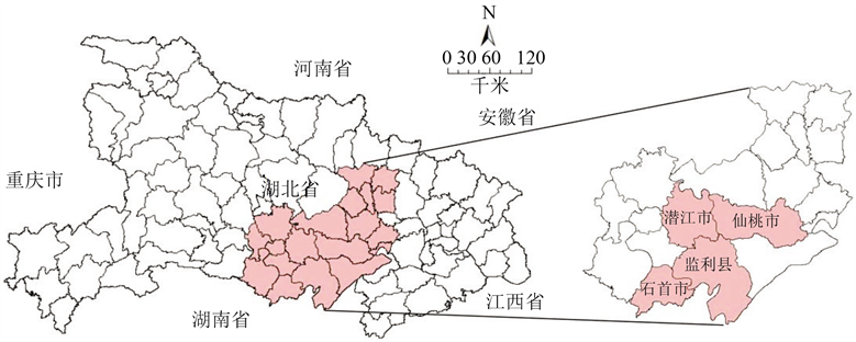 江汉平原及调研区在湖北省的位置图片